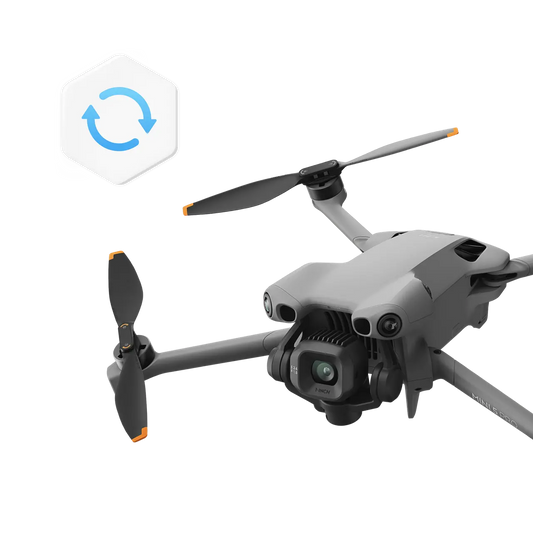 Gray drone with propellers on a white background