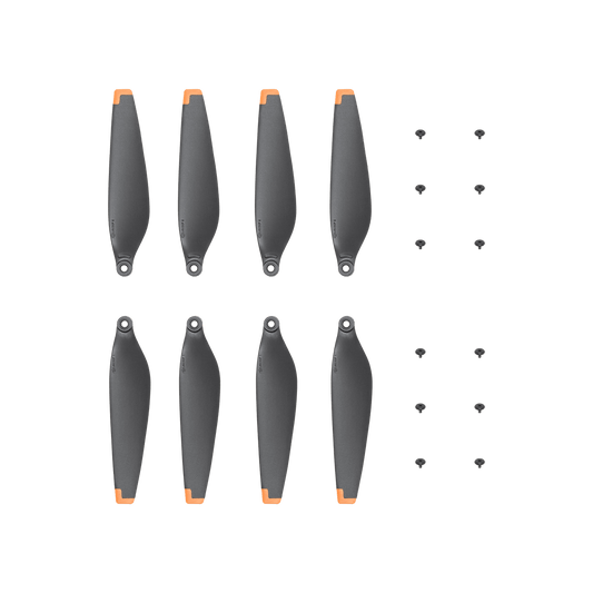 Set of gray and orange propellers on a black background