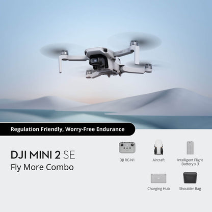 DJI MINI 2 SE drone with desert landscape background