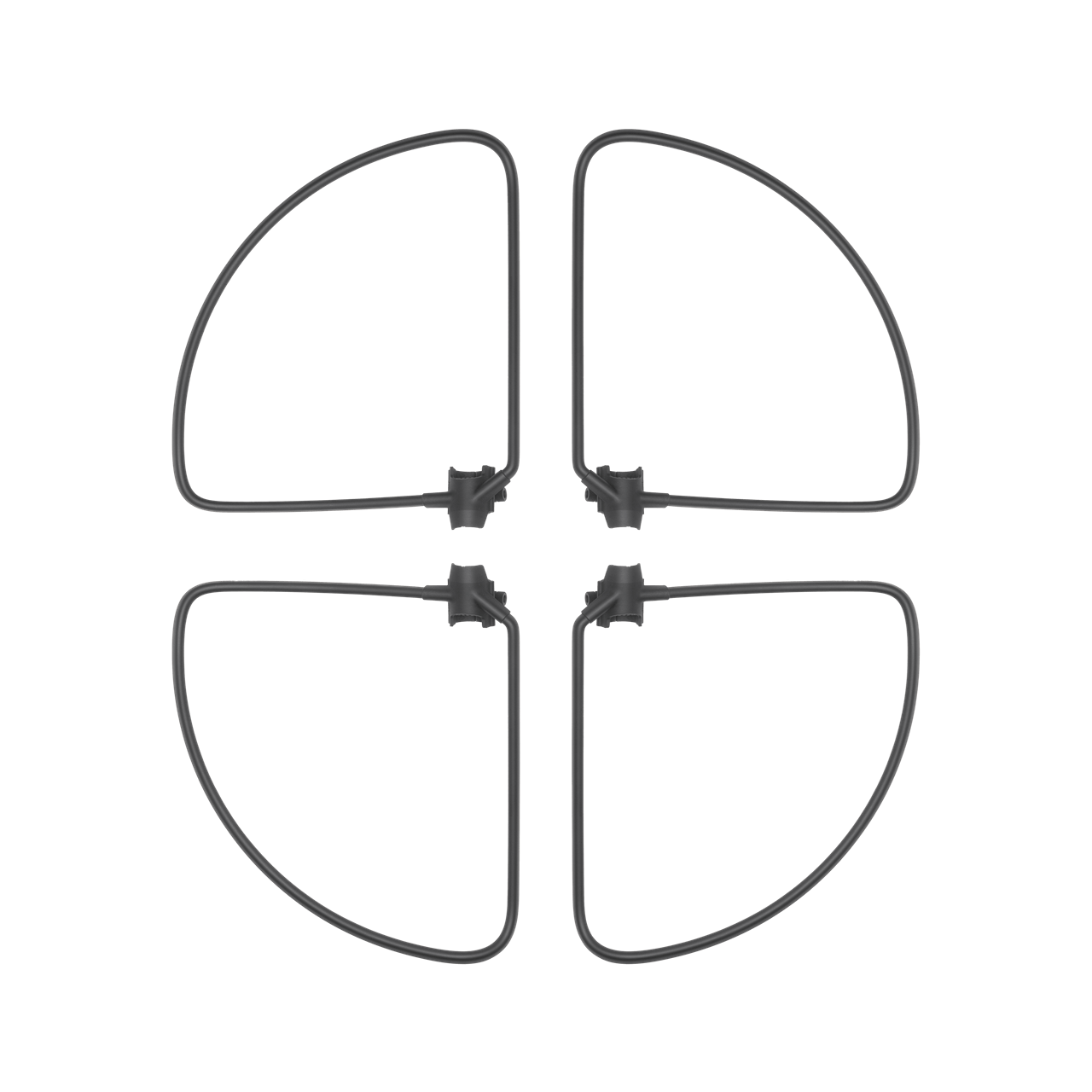 Black and white icon of a four-blade propeller on a black background