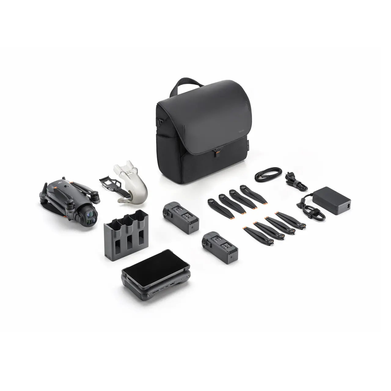 DJI mavic 4 pro creator combo with components in white background