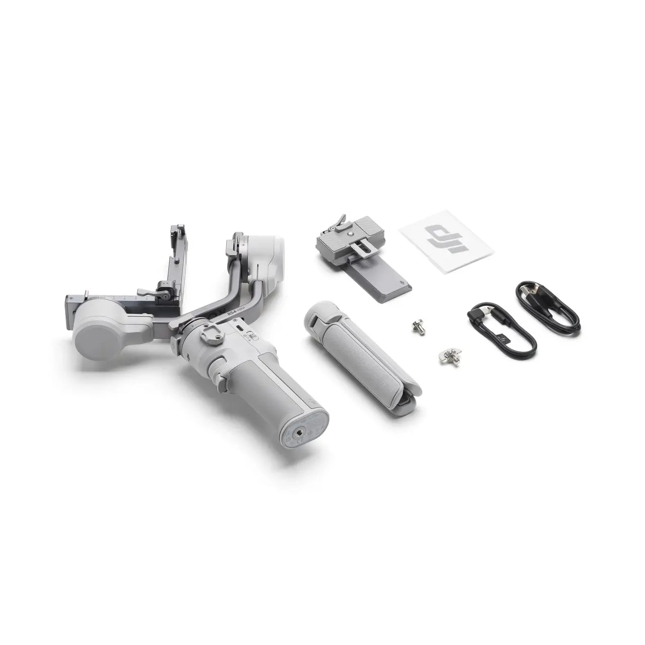 DJI RS 4 Mini components on a white background