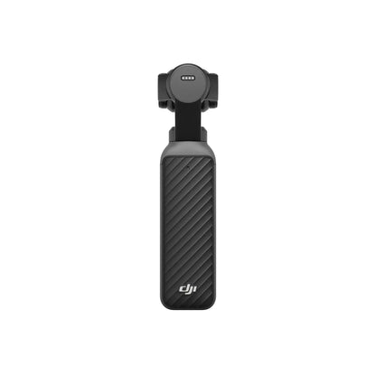 Black DJI Osmo Pocket handheld camera gimbal on a white background