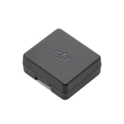 Black rectangular device with a logo on a white background