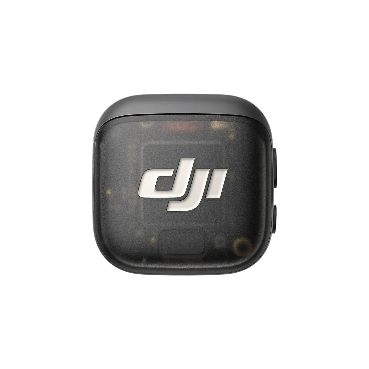 Black DJI Mic 3 transmitter device with DJI logo on a white background