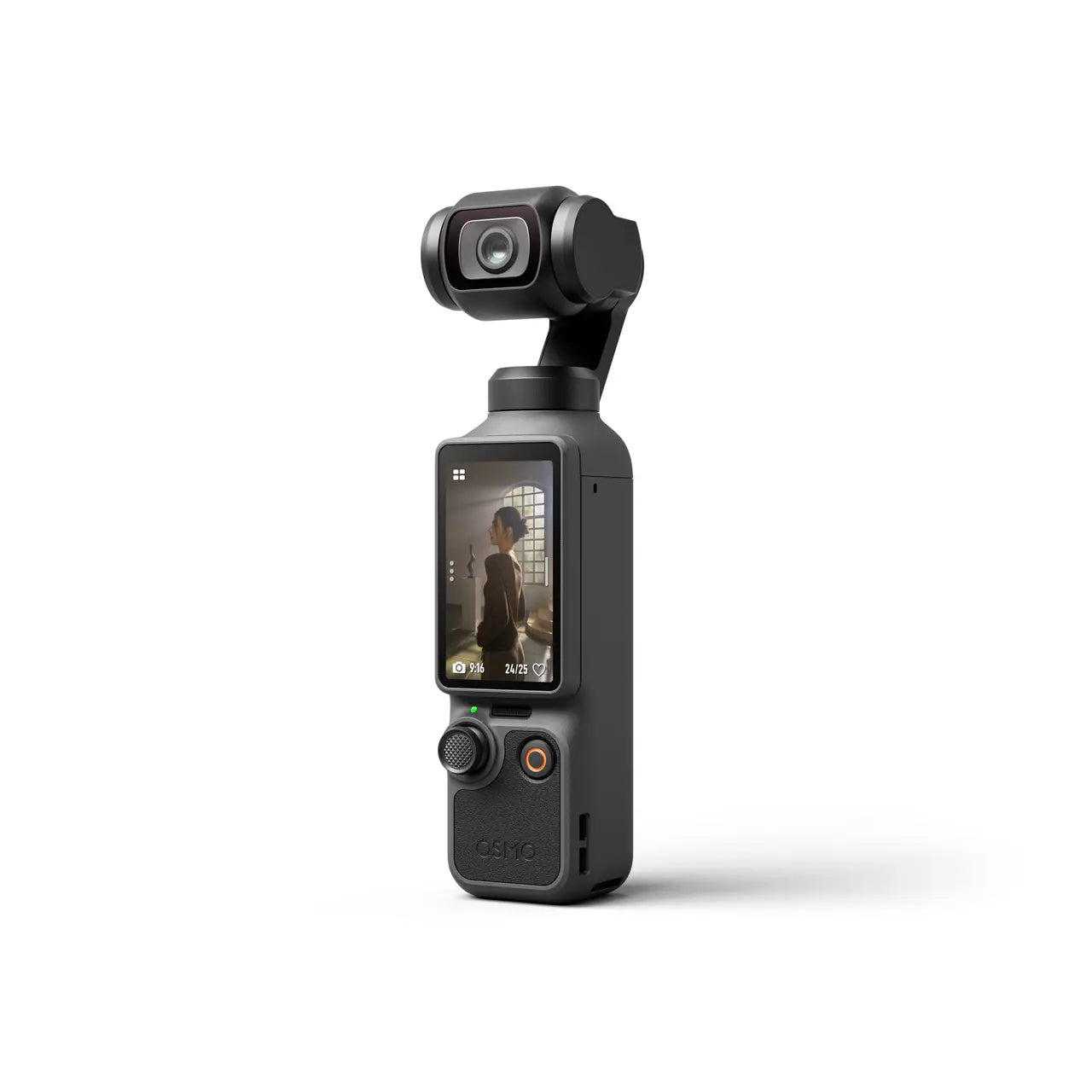 Small camera with a screen on a white background