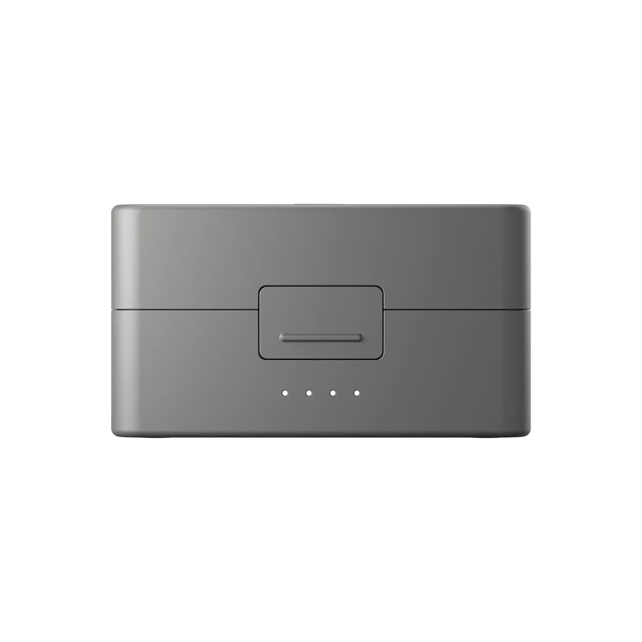 Gray DJI mic 3 device with power indicator on a white background