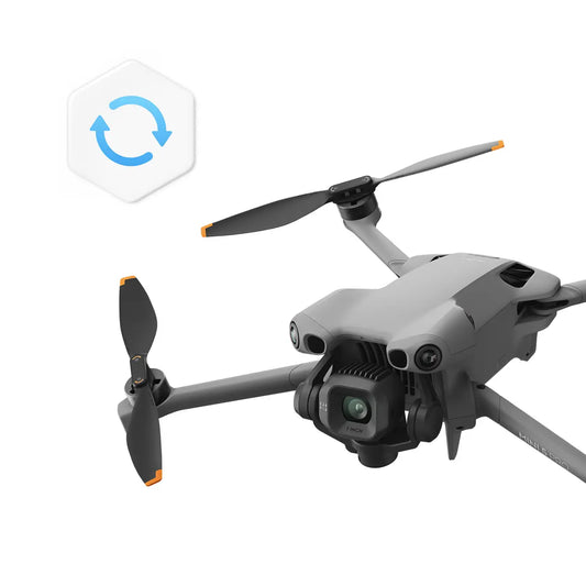 Gray drone with propellers on a white background
