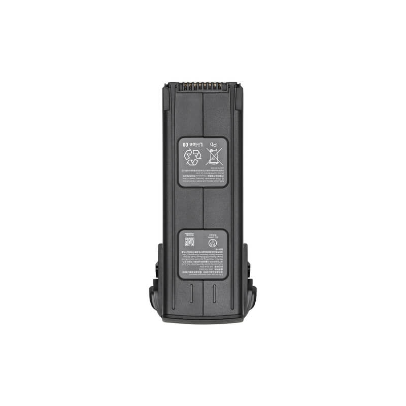 Black battery pack with visible branding on a white background