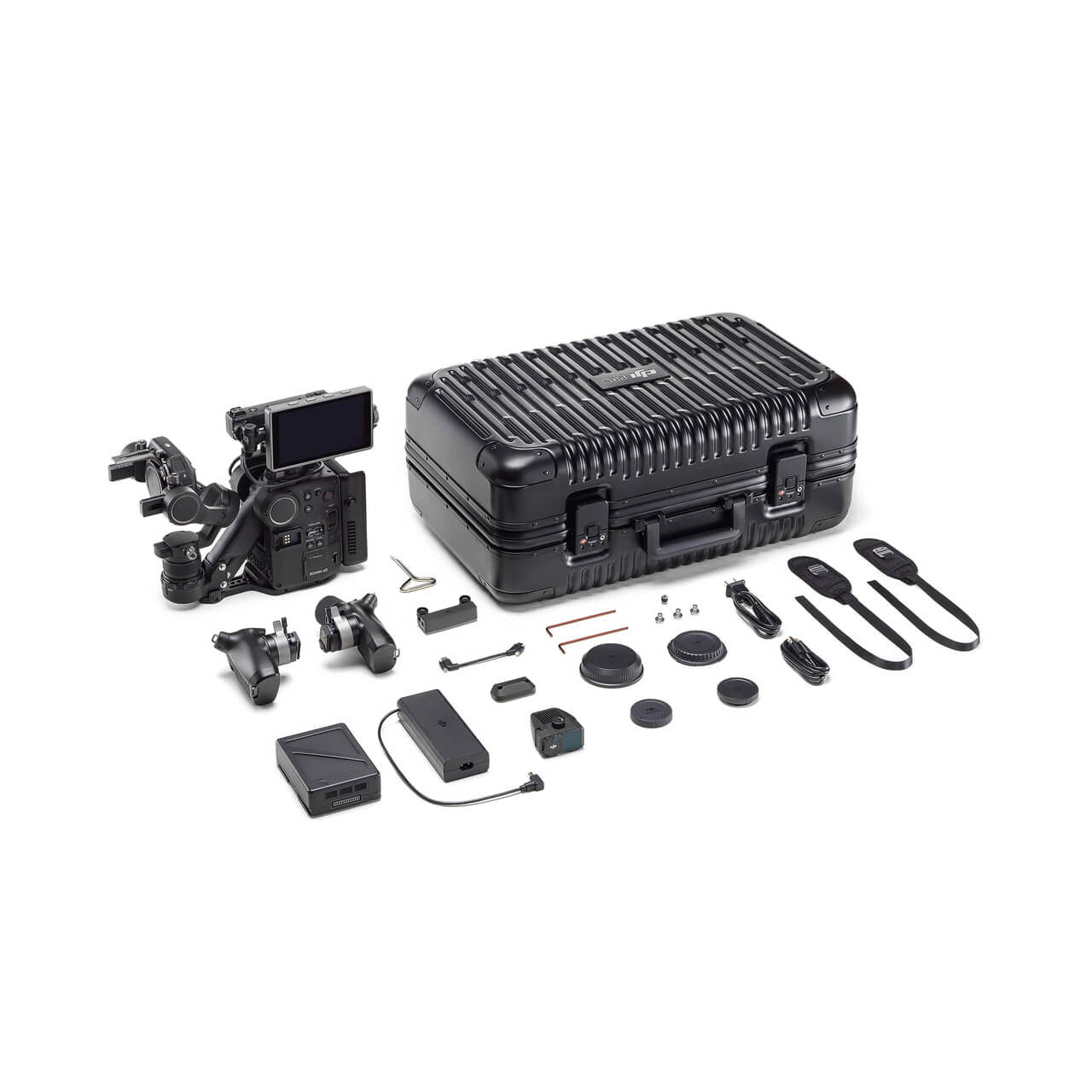 DJI Ronin 4D 6K Camera equipment set with accessories on a white background