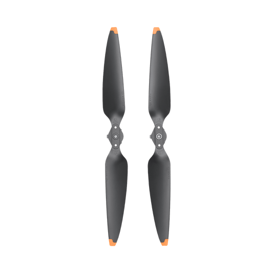 Two gray propellers on a black background