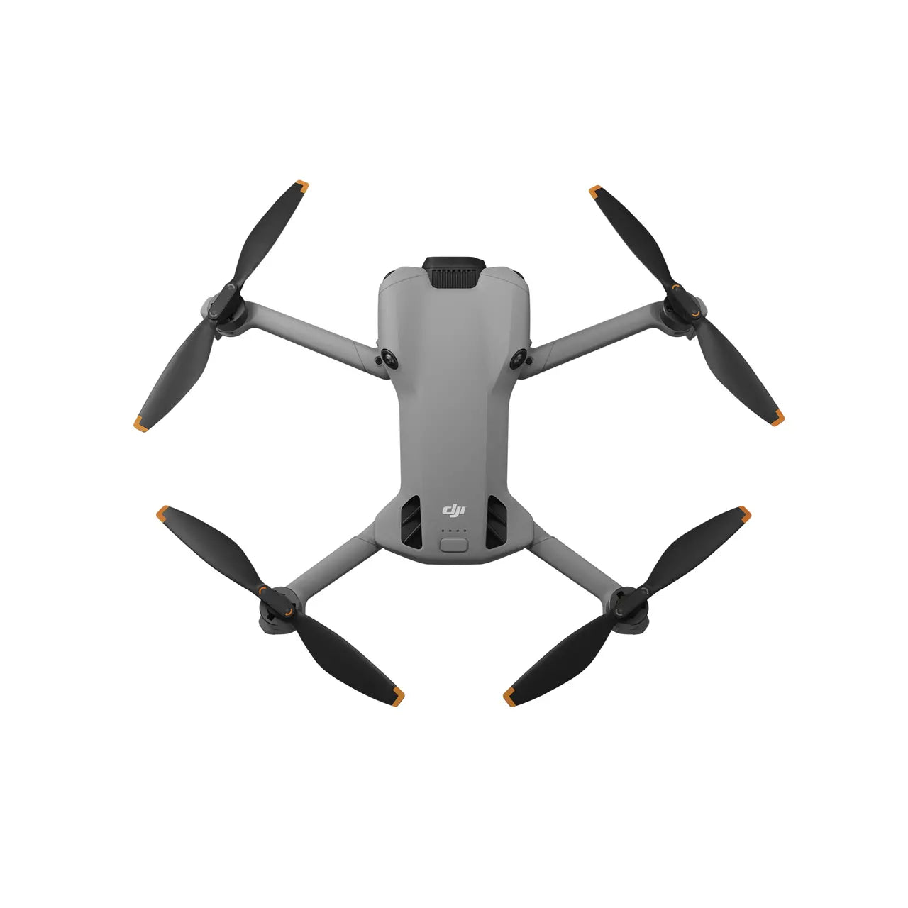 Gray drone with four propellers on a white background
