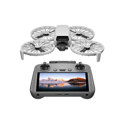 DJI flip with RC 2 controller in white background