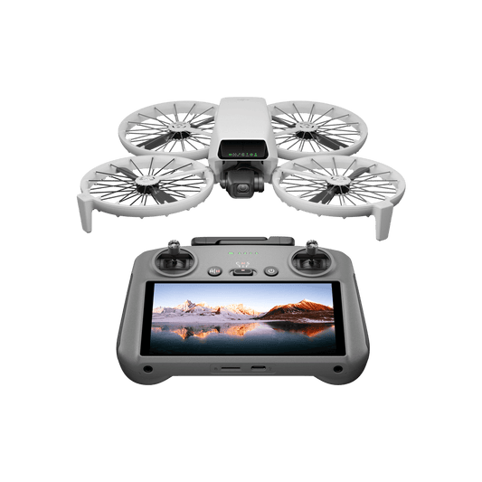 DJI flip with RC 2 controller in white background