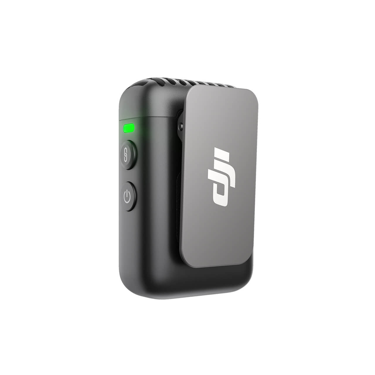 DJI Mic 2 device with DJI logo on a white background