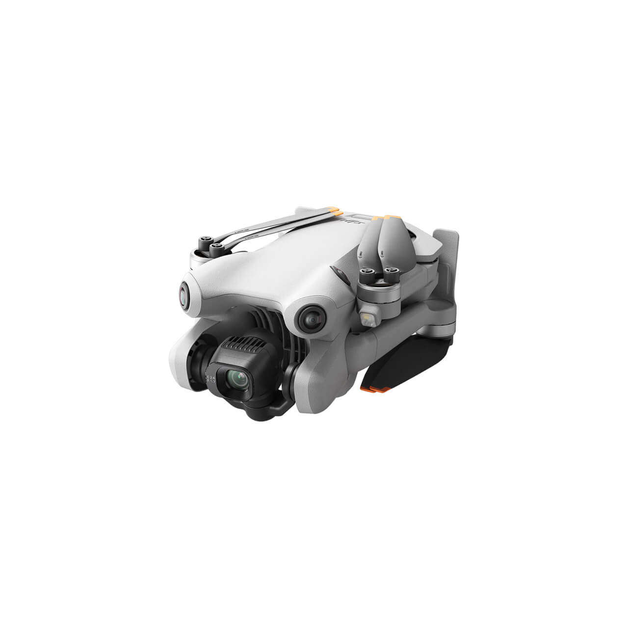 DJI mini 4 pro drone with black accents on a white background