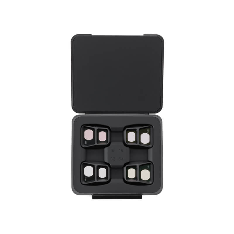 Black camera lens hood with multiple shapes on a white background