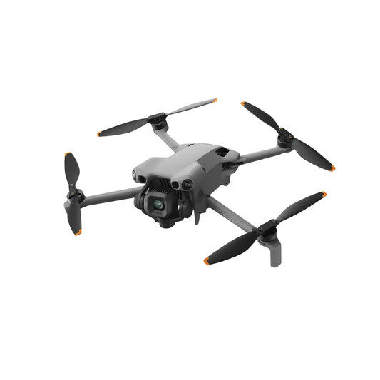 Gray drone with four propellers on a white background