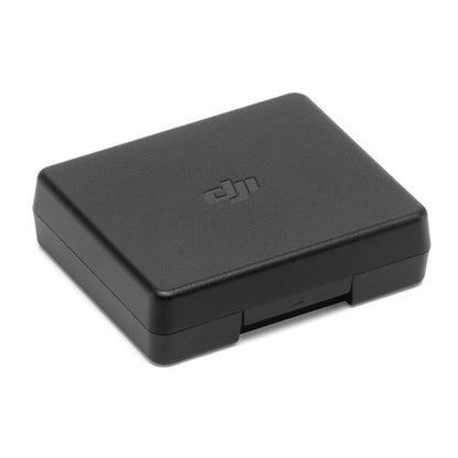 Black rectangular object with a brand logo on a white background