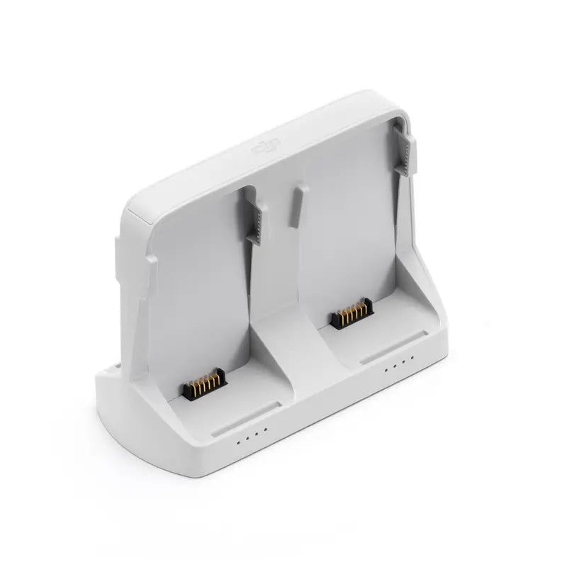 White electronic device dock on a white background