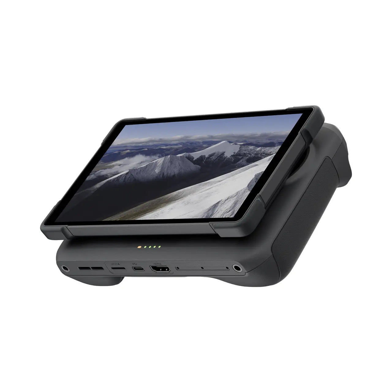 Tablet with a protective case on a white background