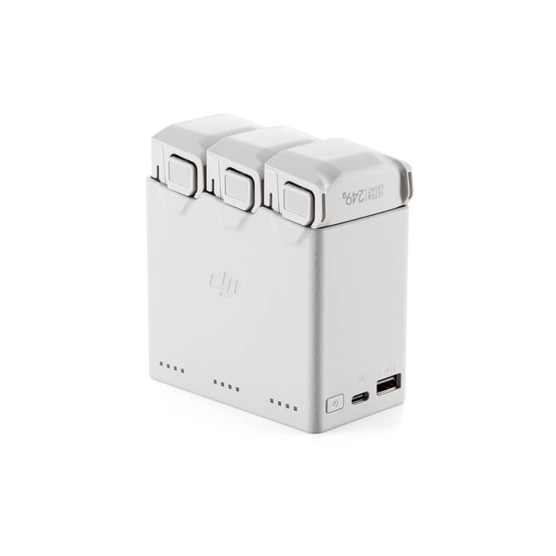 White power bank with multiple ports on a white background