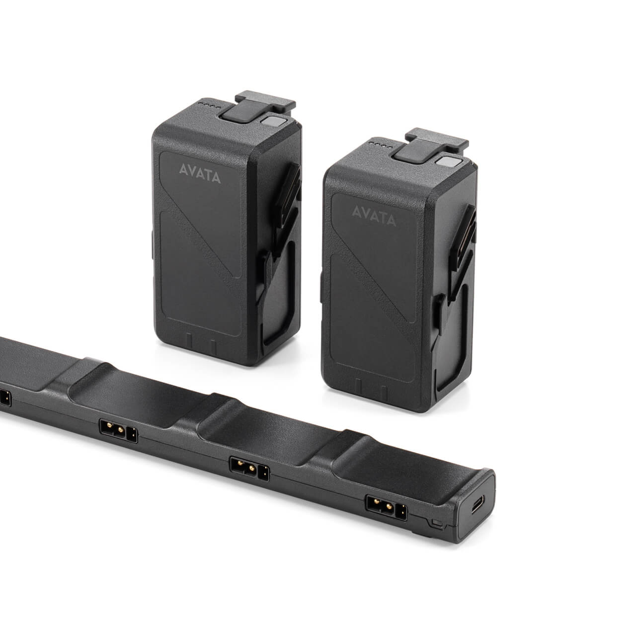 Black electronic devices with 'AVATA' branding on a white background