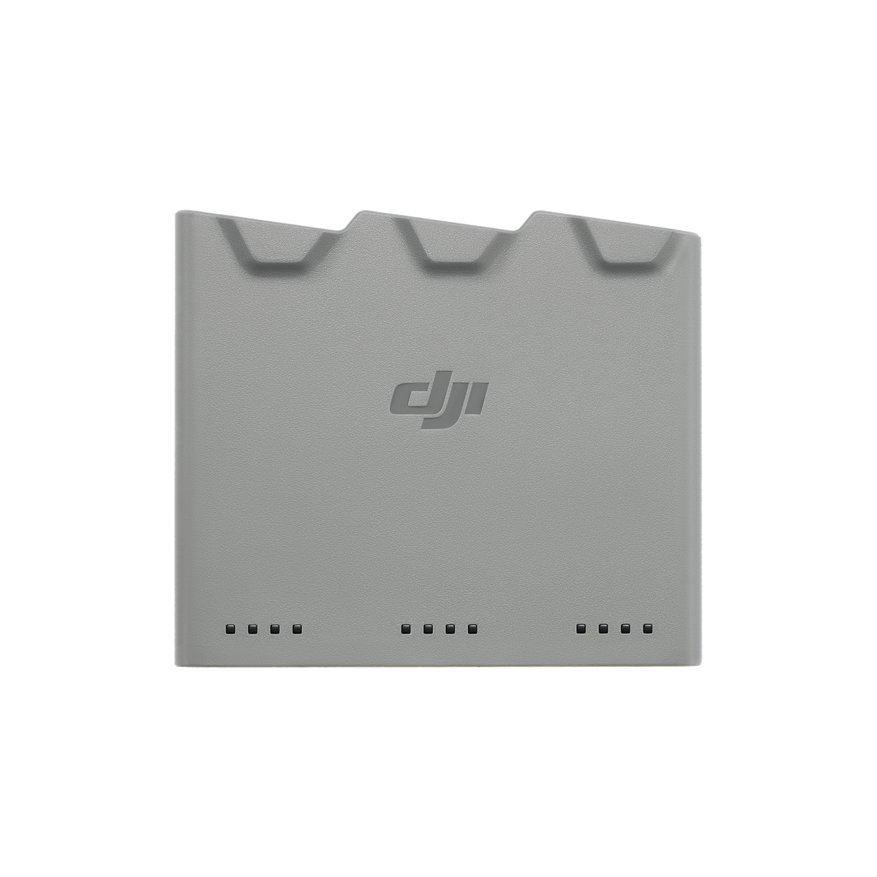 Gray rectangular charger with DJI logo on a white background