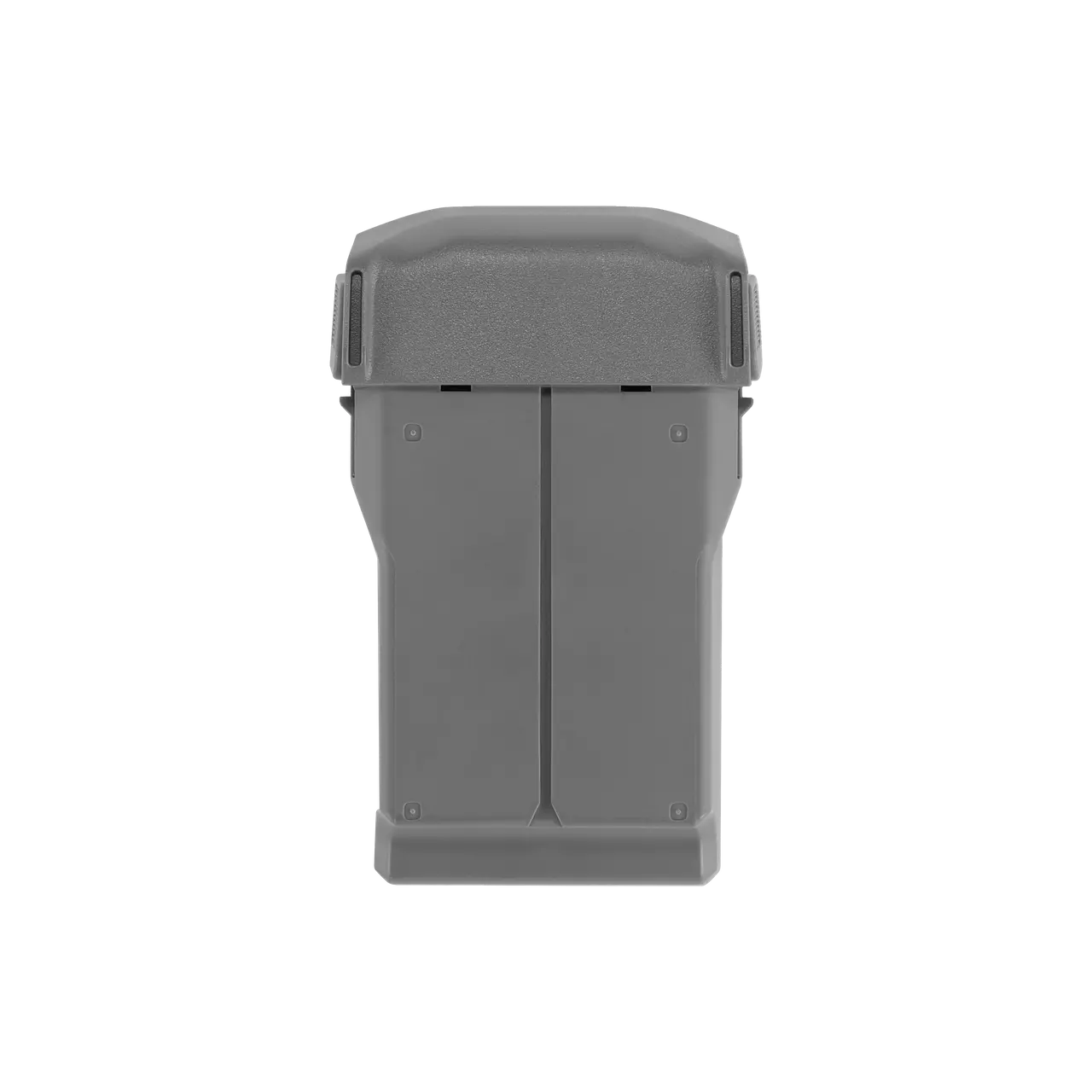 Gray outdoor trash bin on a white background