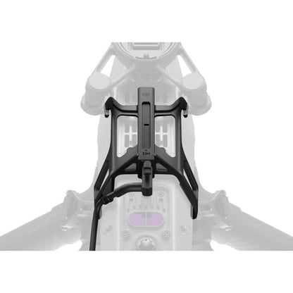 Motorcycle saddlebag and support structure on a white background